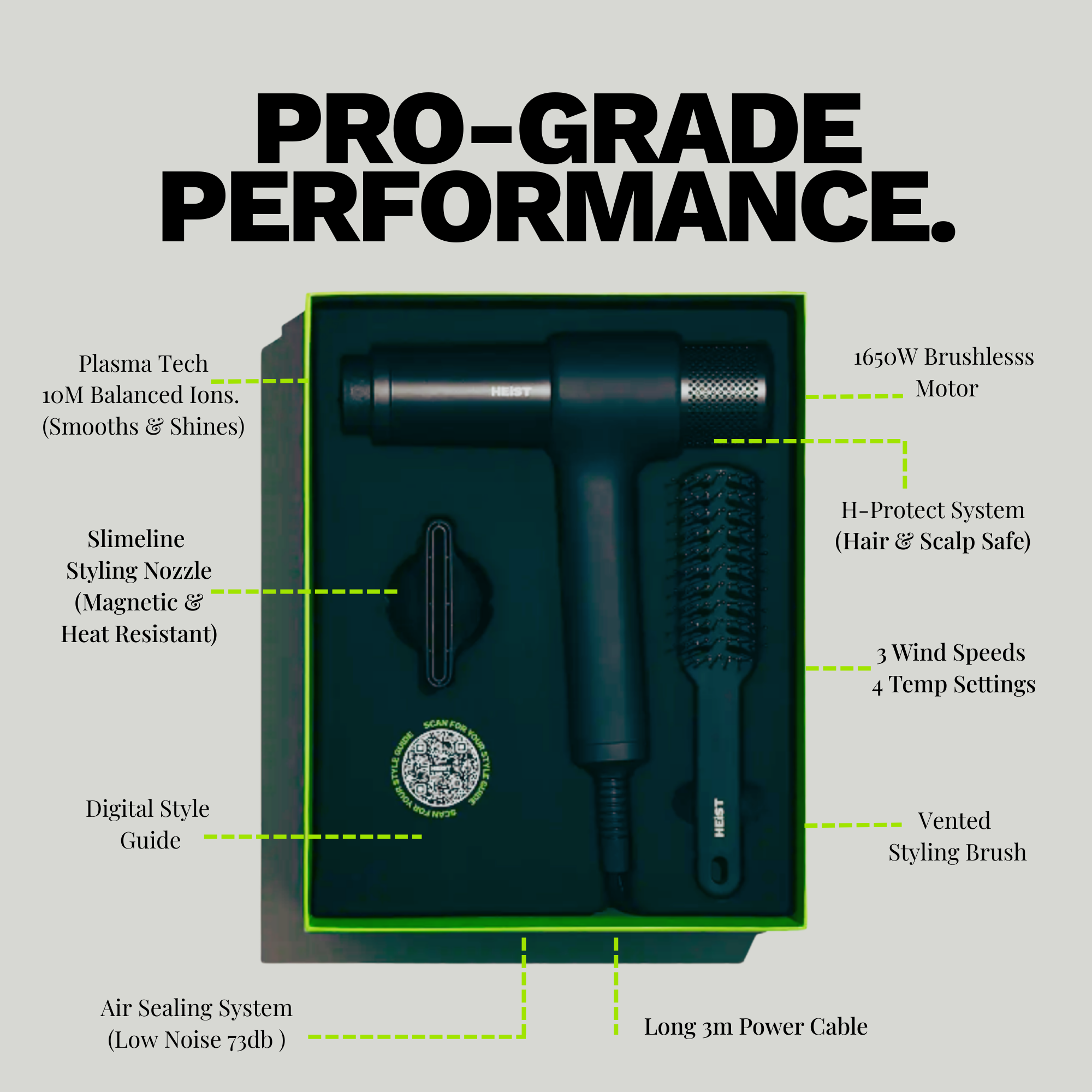 Professional Smart Hair Dryer and Styler | Complete Kit | Heist 3.0 Heist of London