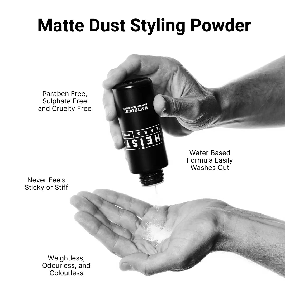 Matte Dust Hair Styling Powder by Heist Labs - Volume & Dry Texture (20g) Heist of London