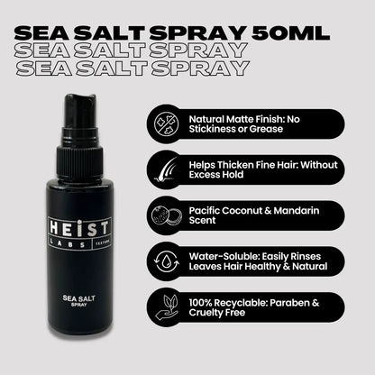 Sea Salt Spray by Heist Labs - Texture & Grip Styling Spray (50ml Travel Size) Heist of London