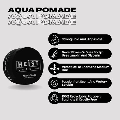 Aqua Pomade by Heist Labs - Shine & Hold (100ml) Heist of London